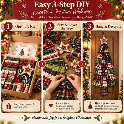 🧶🎄DIY Christmas Tree Door Hanging Set - Suitable for front doors, walls, porches, and home Christmas decorations