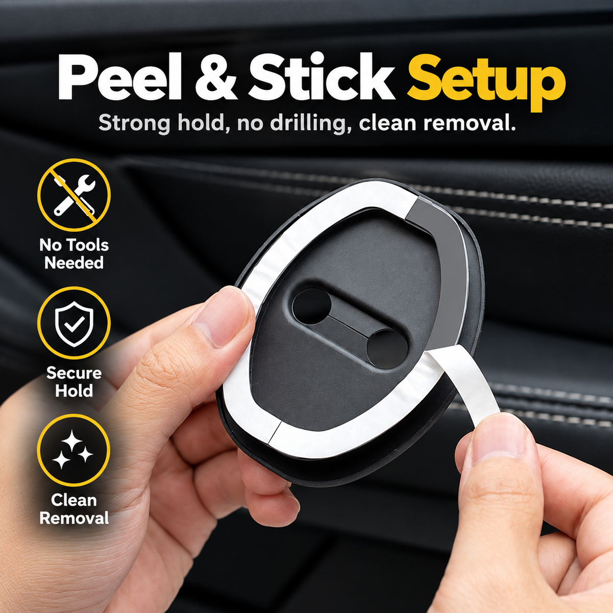 🛡️🔇4 Piece Car Door Lock Protective Pad – Suitable for Most Vehicle Models