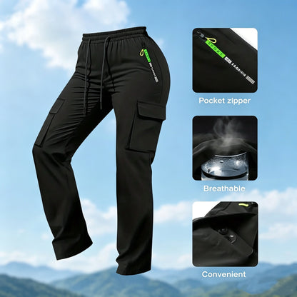 Multi-Pocket Design Slim Straight Leg Casual Trousers