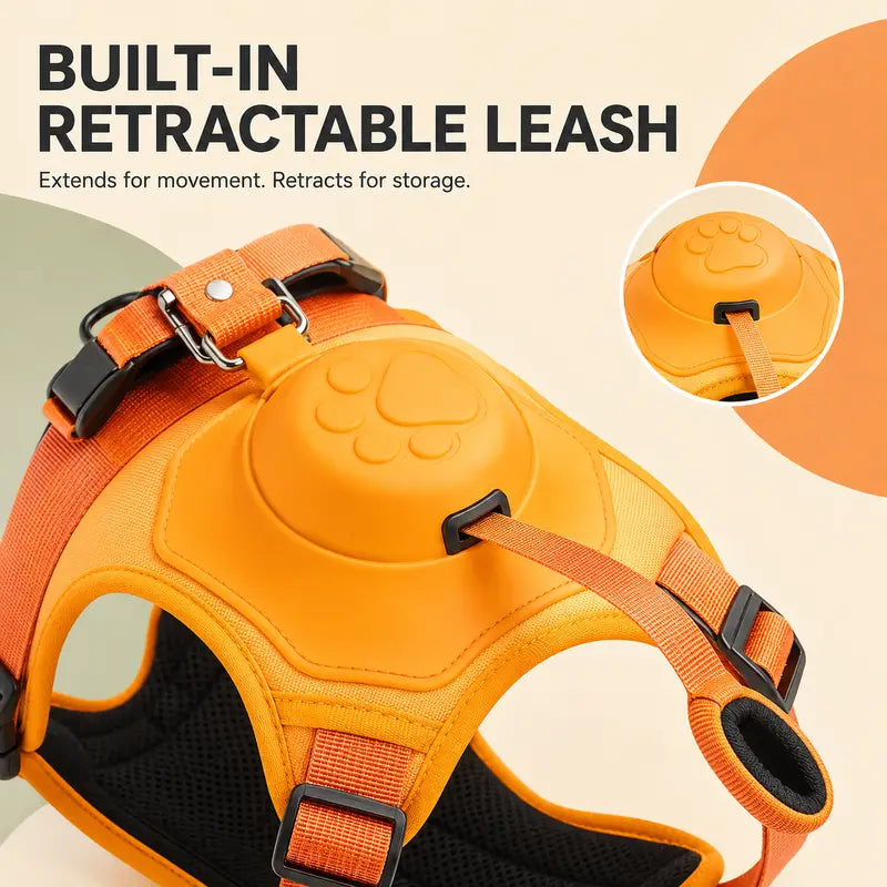 2-in-1 Retractable Dog Harness & Leash