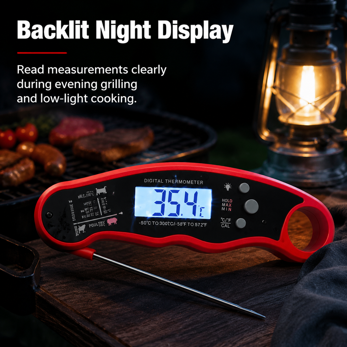 Foldable Multi-functional Thermometer With Arc-shaped Scale