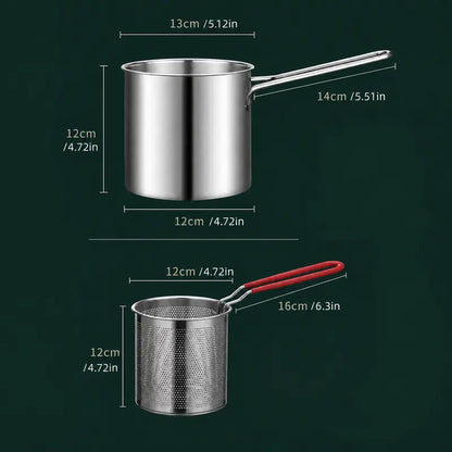 🔥Stainless Steel Deep Fryer &amp; Strainer Pot Set