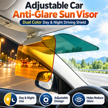 🚘Adjustable Car Anti-Glare Sun Visor, Dual Color Day Night Driving Shield