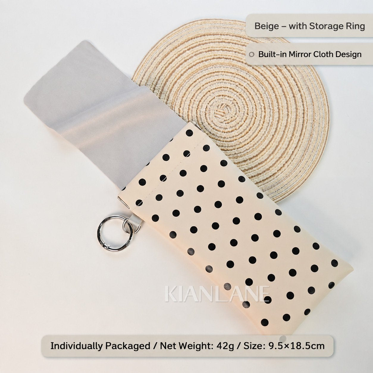 Buy three get one free🎒 PU Leather Eyeglass Pouch with Key Ring - Spring-Open Portable Glasses Case ✨