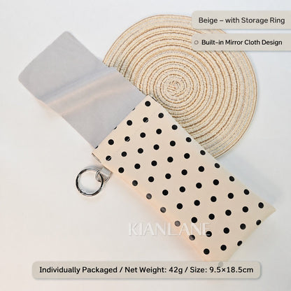 Buy three get one free🎒 PU Leather Eyeglass Pouch with Key Ring - Spring-Open Portable Glasses Case ✨