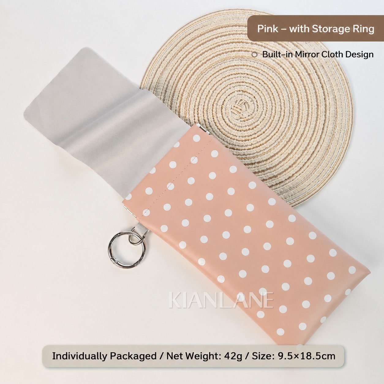 Buy three get one free🎒 PU Leather Eyeglass Pouch with Key Ring - Spring-Open Portable Glasses Case ✨