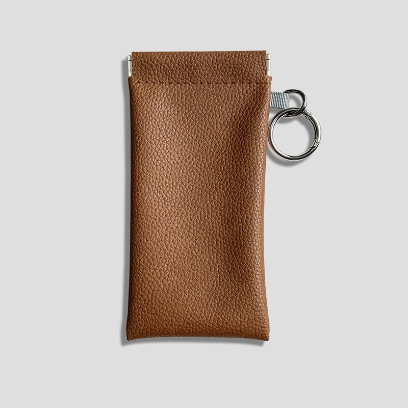 Buy three get one free🎒 PU Leather Eyeglass Pouch with Key Ring - Spring-Open Portable Glasses Case ✨