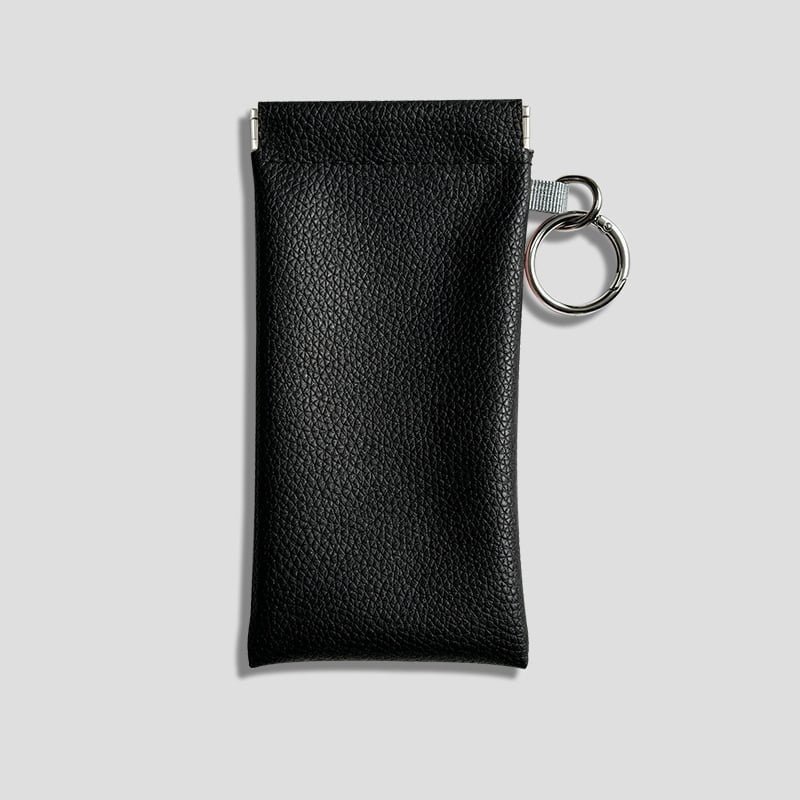 Buy three get one free🎒 PU Leather Eyeglass Pouch with Key Ring - Spring-Open Portable Glasses Case ✨