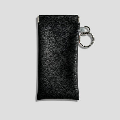 Buy three get one free🎒 PU Leather Eyeglass Pouch with Key Ring - Spring-Open Portable Glasses Case ✨
