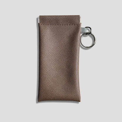 Buy three get one free🎒 PU Leather Eyeglass Pouch with Key Ring - Spring-Open Portable Glasses Case ✨