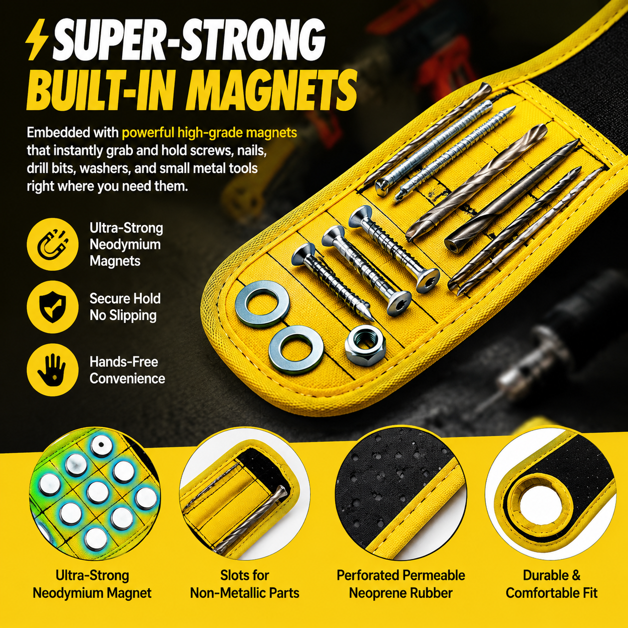 🧲Heavy-Duty Thumb-Loop Magnetic Wristband