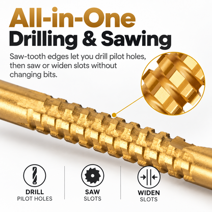 ⚙️Titanium-coated high-speed steel drill bit kit, suitable for metalworking and wood drilling