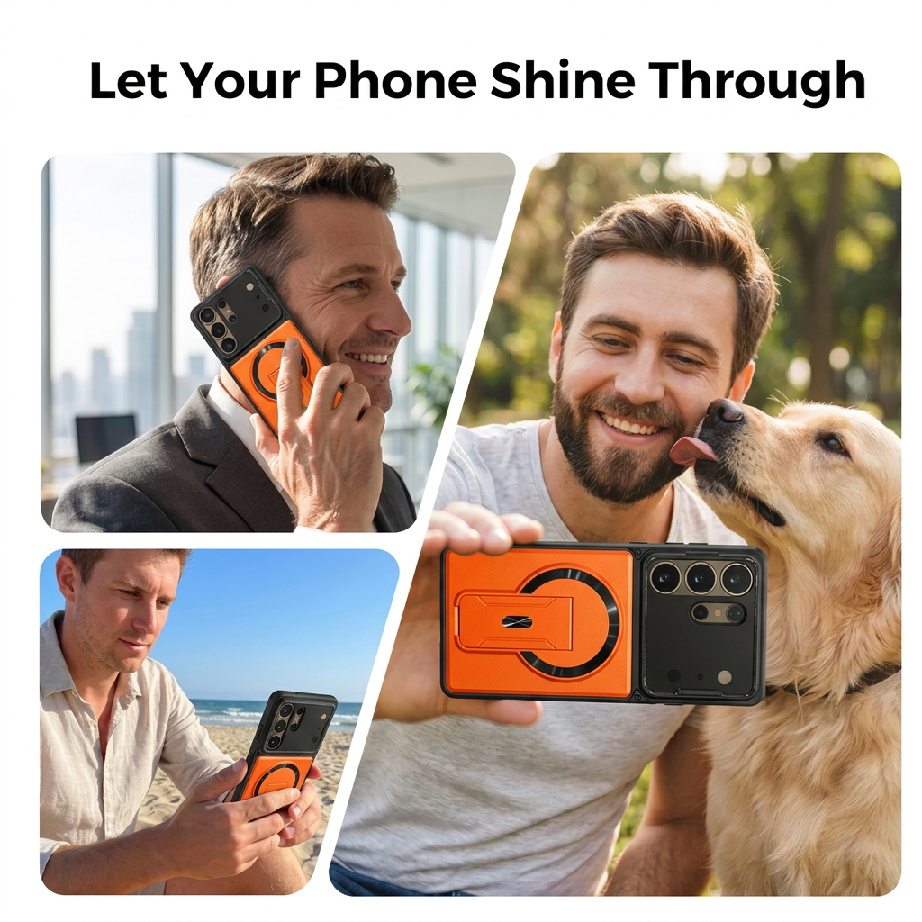 📱Multifunctional Magnetic Case with Invisible Stand & Camera Protection for Samsung S Series