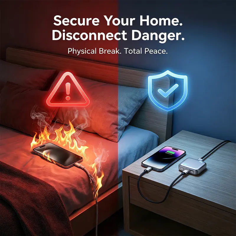 🔥Hot Sale 49% off🌟🔋 Physical-Disconnect Battery Guard, Auto & Self-Eject Charger
