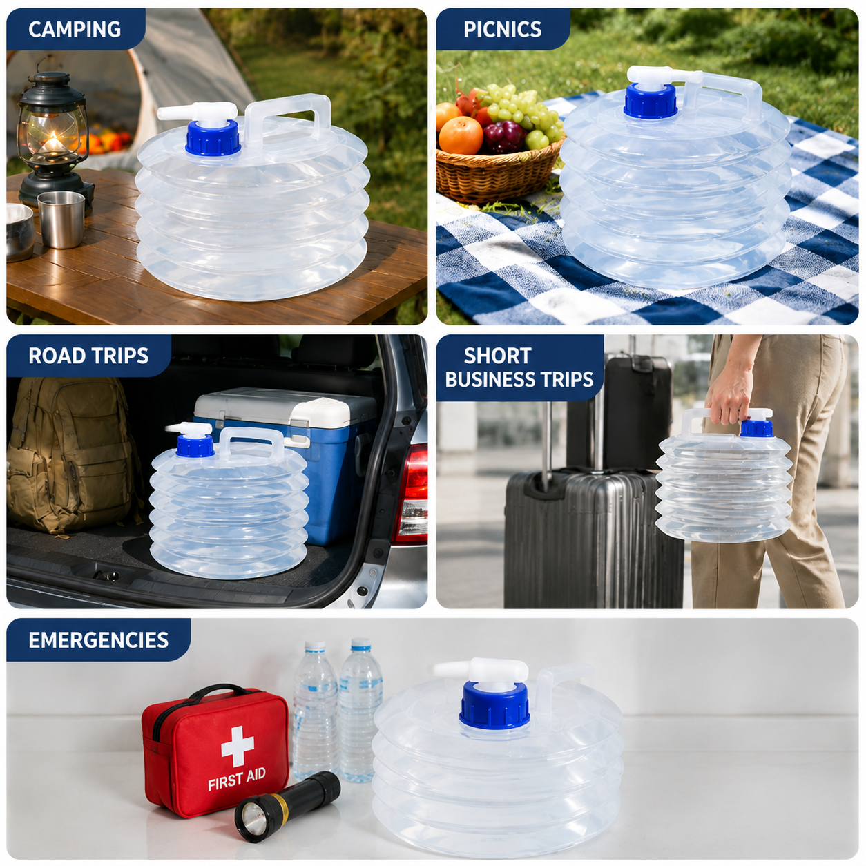 ⛺Foldable outdoor vehicle water container
