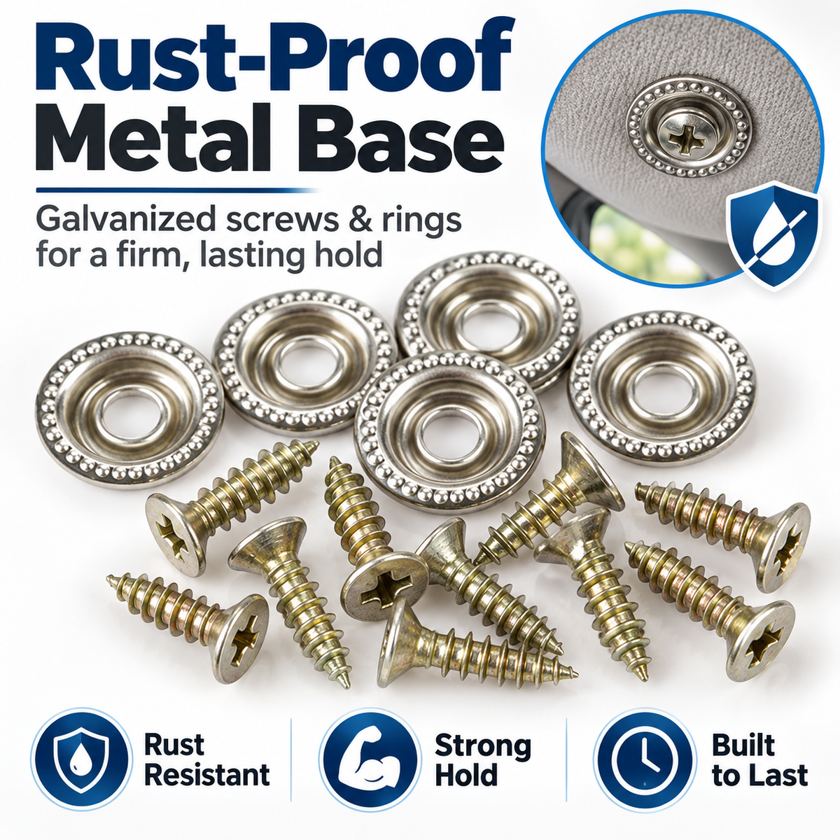 🚗🛡️50 Pack Car Roof Headliner Repair Buttons- Fabric Covered Retainer Screws