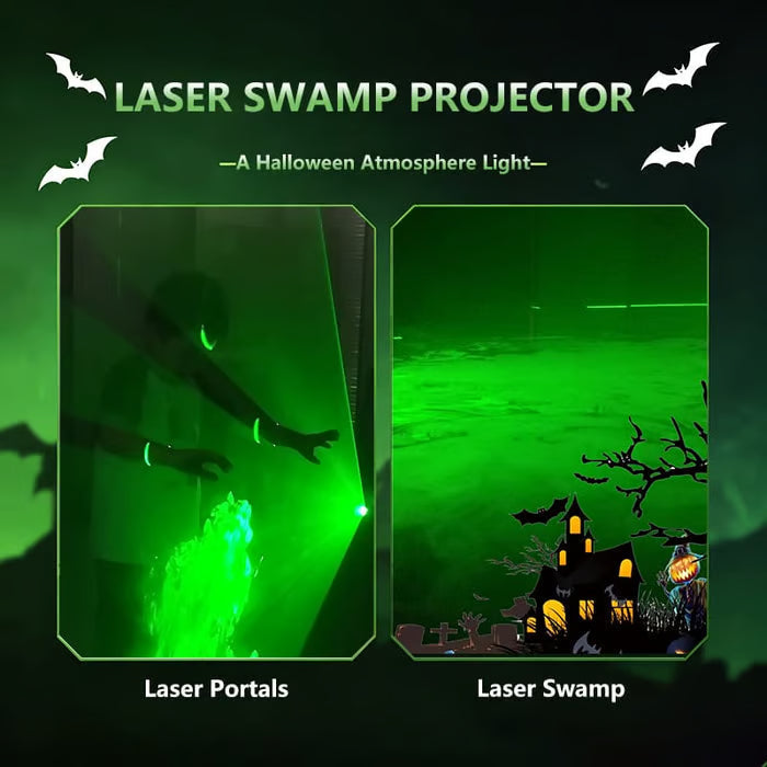 🎃 Halloween Laser Swamp Projector – Spooky Fog & Haunted Yard Light 👻