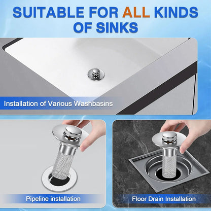 🔩Stainless Steel Anti-Odor Bathroom Sink Stopper