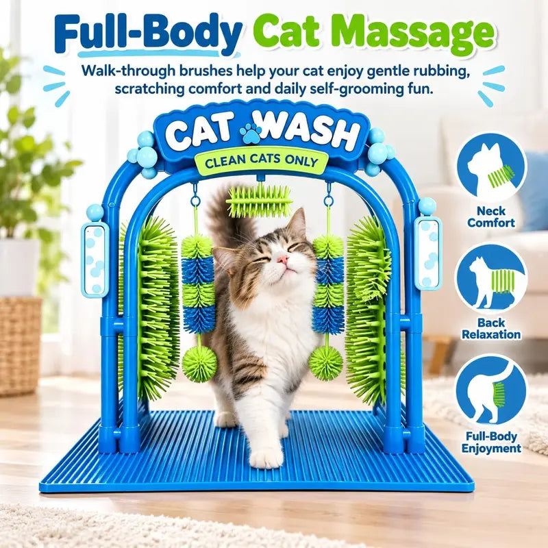 😺Cat grooming station tools - with soft massage brush