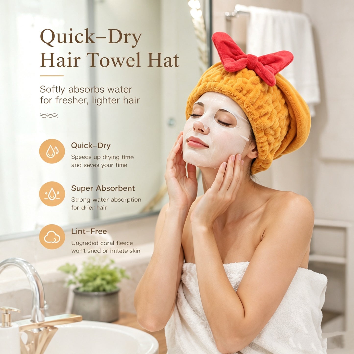 Thickened Quick‑Dry Hair Towel | Super Absorbent & Lint‑Free
