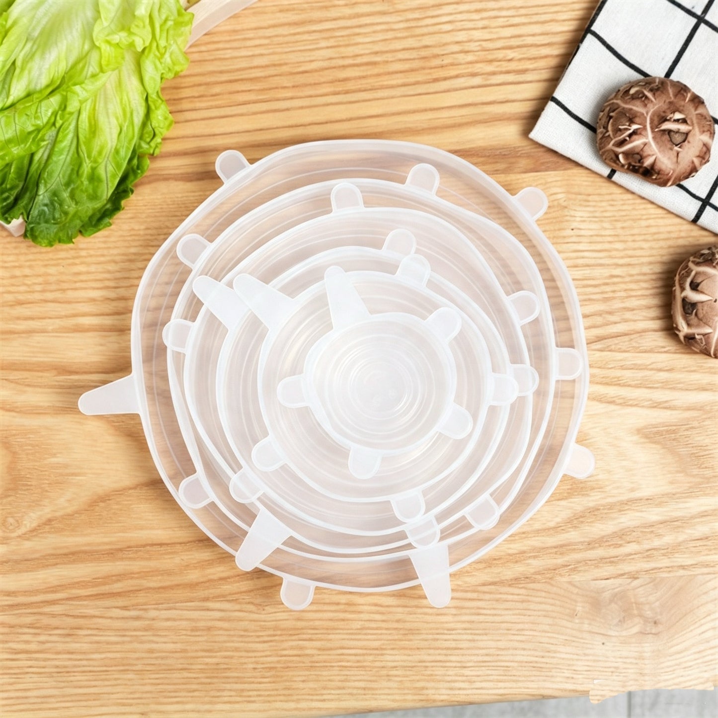 Multifunctional Silicone Food-Grade Smiley Face Lid 6Pcs
