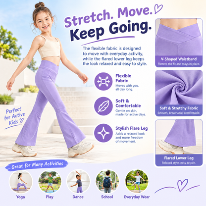 Girl's Leggings Cross High Waisted Flare Pants Yoga Bootcut Pants