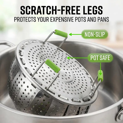 🛡️Stainless steel folding lotus telescopic steamer