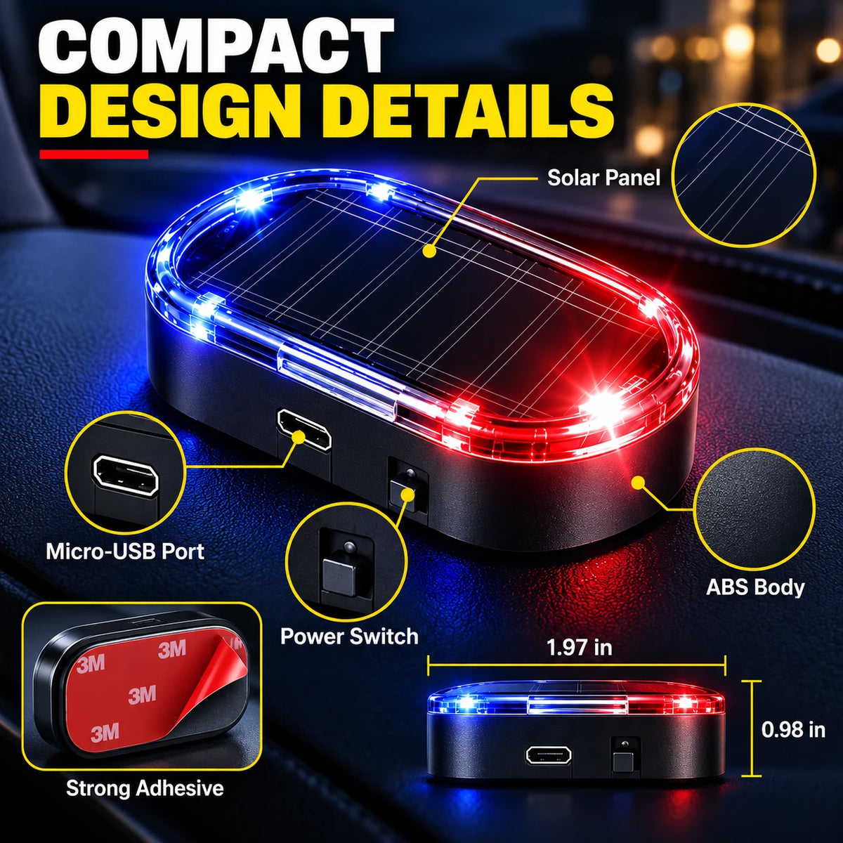 🚨Solar-powered automatic light-sensing LED simulated security warning flashing alarm light