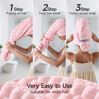 💧 Extra-Thick Microfiber Hair Drying Towel – Super Absorbent Quick-Dry Hair Wrap