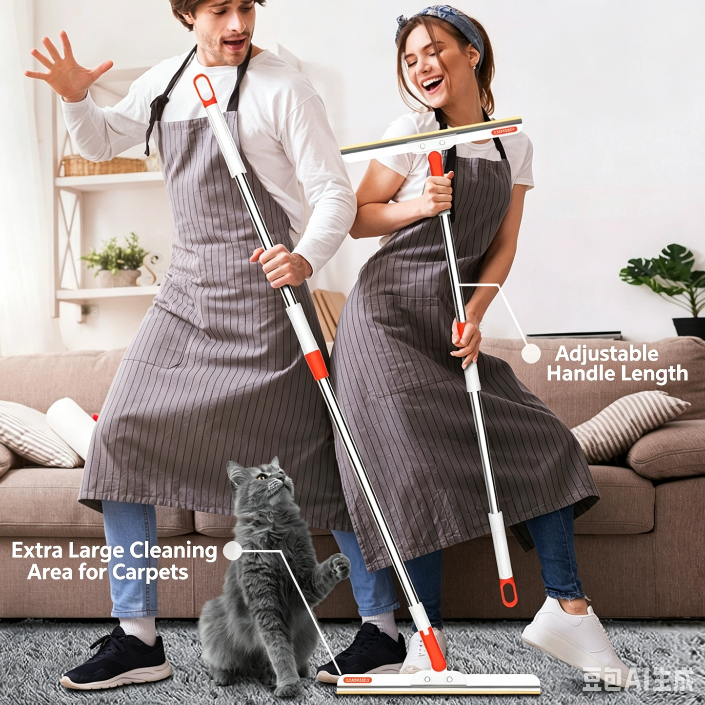 🐾 Pet Hair Remover Brush - Cleaner Efficient Carpet Tool