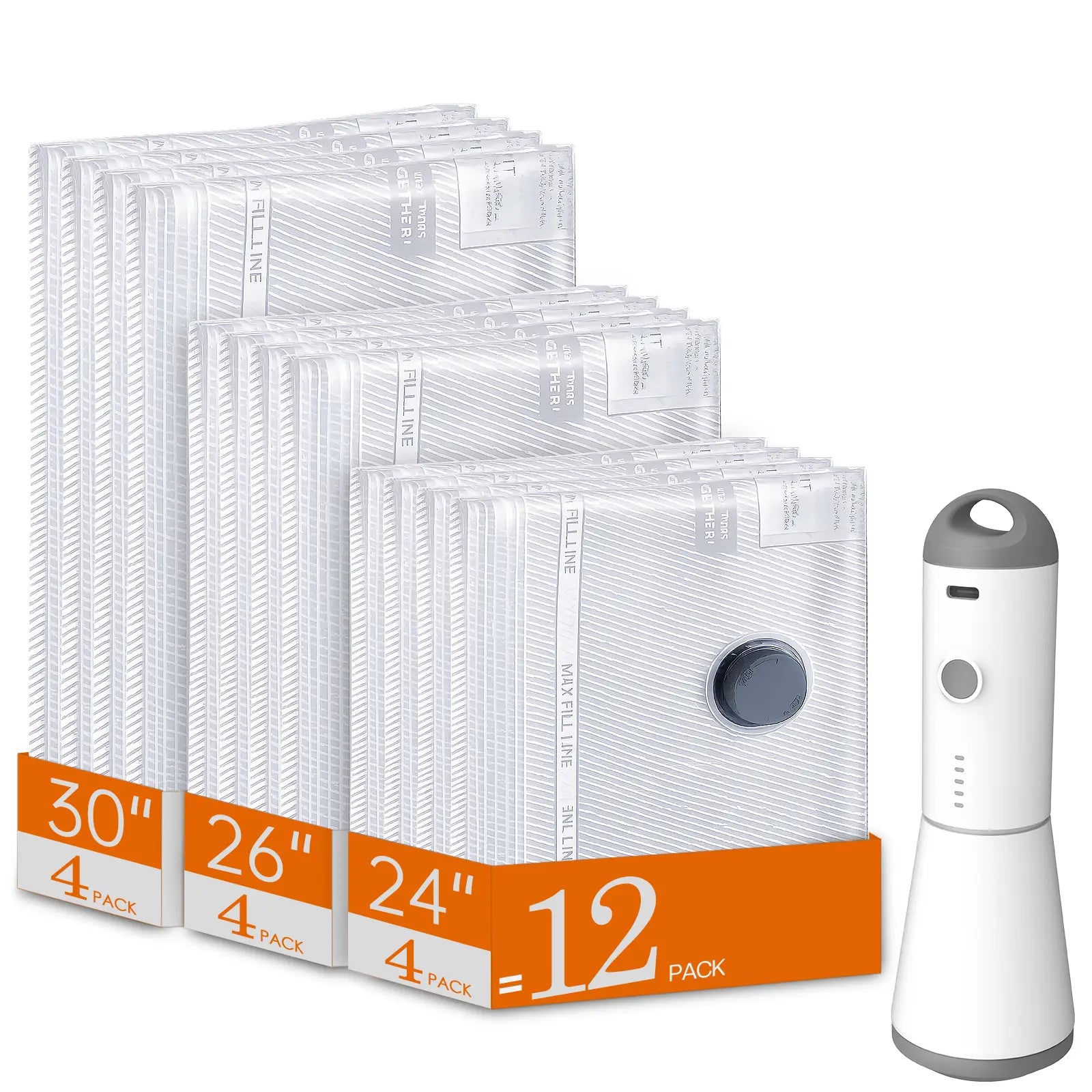 Rechargeable Pump(Gray)+ 12 Bags