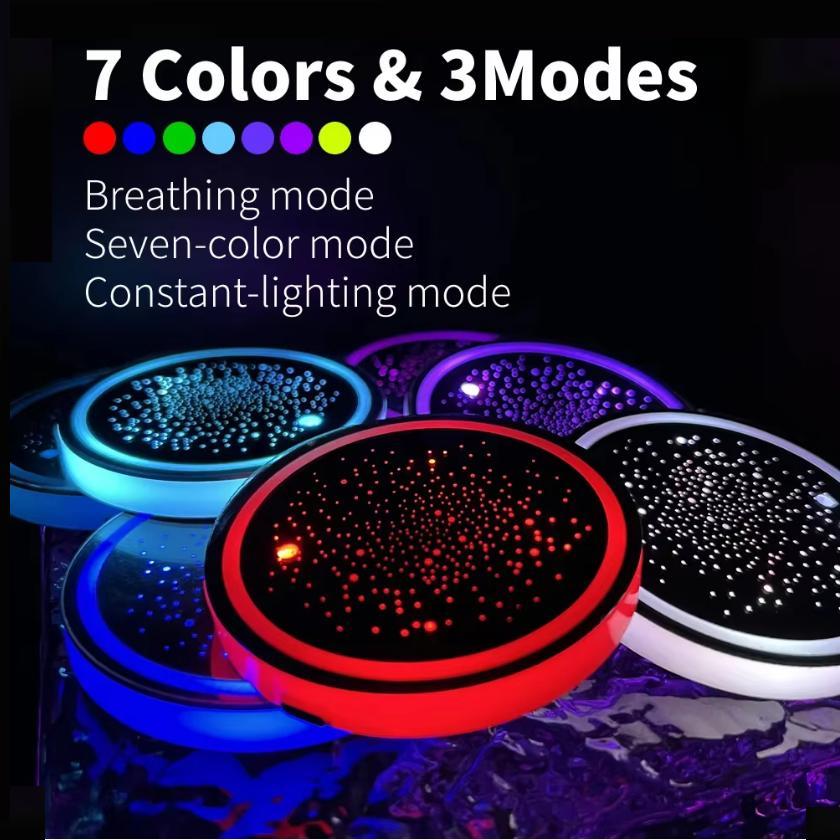 🔋7 Colors Luminous Car Atmosphere Cup Holder Pads