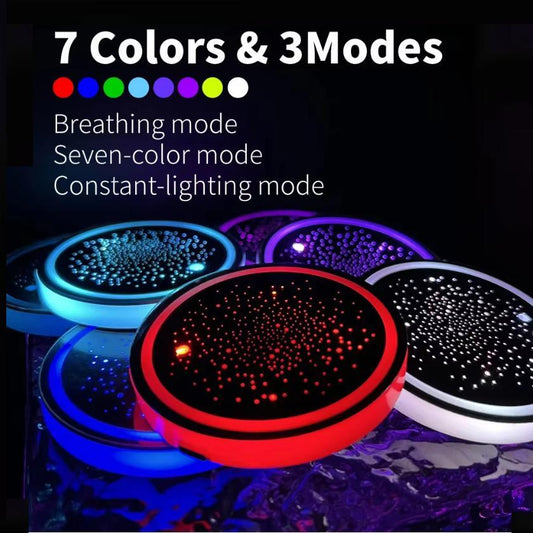 🔋7 Colors Luminous Car Atmosphere Cup Holder Pads