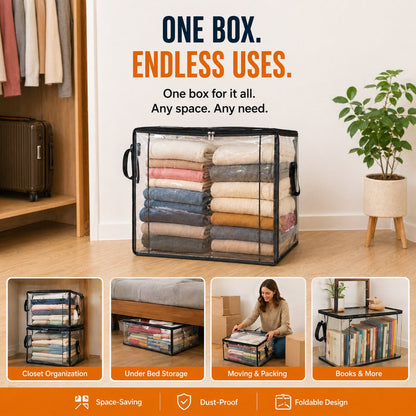🔥Hot Sale 49% off🌟📦 Large Heavy-Duty Thick Plastic Clear Storage Bag for Clothes, Moving & Storage