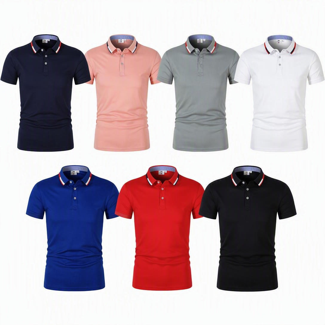 Men's Cotton-Simulated Polo Cultural T-Shirt