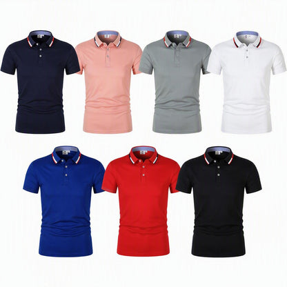 Men's Cotton-Simulated Polo Cultural T-Shirt