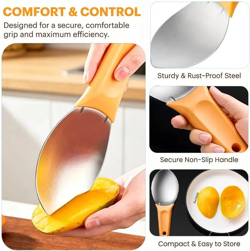 Stainless Steel Multifunctional Peeling Slicing Tool For Mango, Banana, Pineapple, Melon
