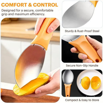 Stainless Steel Multifunctional Peeling Slicing Tool For Mango, Banana, Pineapple, Melon