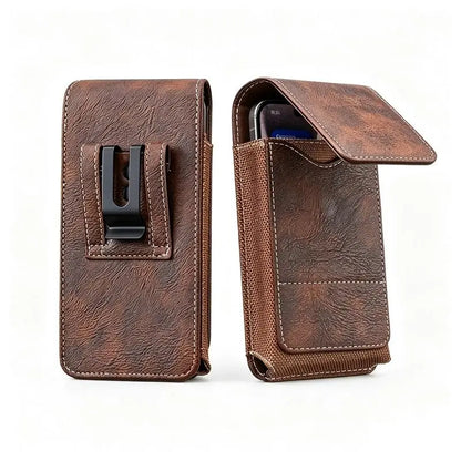 📱 Men’s Belt Phone Pouch – Magnetic Closure with Card Slot & Metal Clip