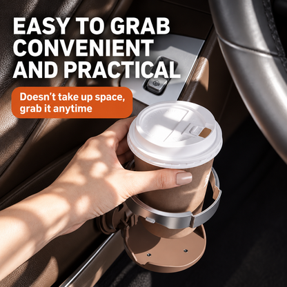 🥤Universal Foldable Car Cup Holder with Hooks - Suitable for Bottles, Coffee Cups, and Glasses