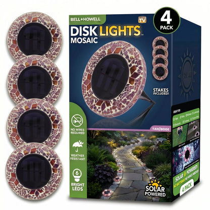 🔥Hot Sale 49% off🌟💎 Solar Outdoor Mosaic Disk Pathway LED Lights