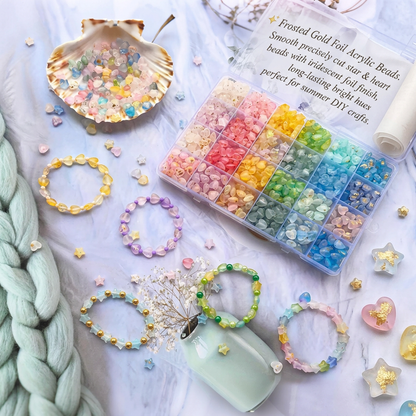 ✨600-piece star-shaped and heart-shaped bead set