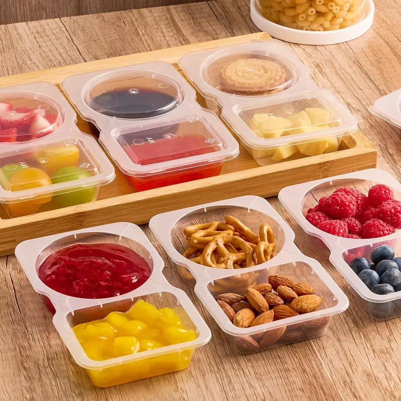 ♻️10-pack reusable double-compartment snack and seasoning containers
