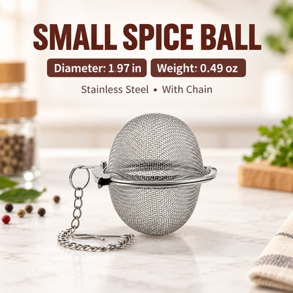 🍵🔗Stainless steel spice balls with chain - suitable for soups, broths, stews, seasonings, and cooking