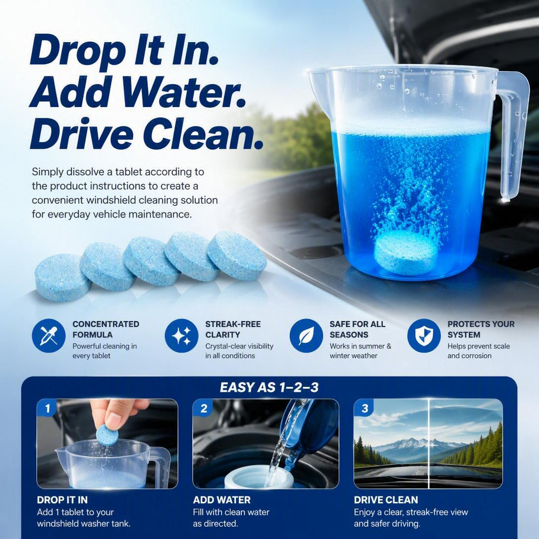 30 Pcs Car Windshield Washer Fluid concentrate Tablets
