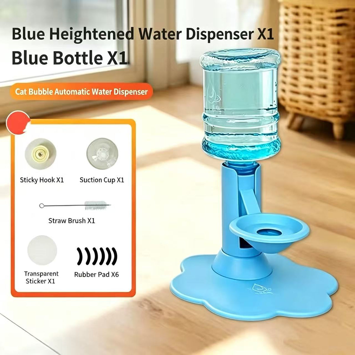 🐱Height-Adjustable Non-Electric Automatic Cat Water Fountain