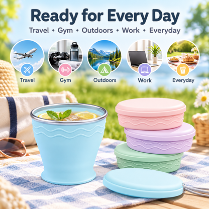 ♻️Upgraded Macaron-Style Collapsible Silicone Cup