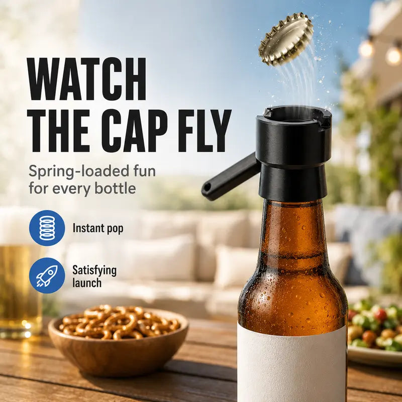 Creative Fun Catapulting Cap-Shooting Bottle Opener