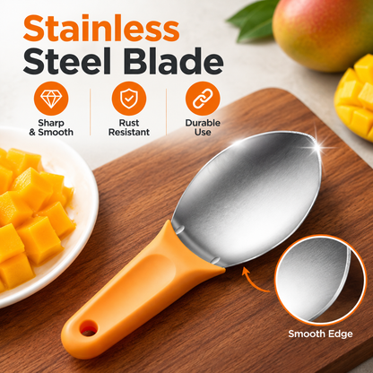 🥭Stainless Steel Mango Pitter/Slicer – With Non-Slip Handle