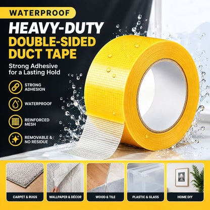 Waterproof Heavy-Duty Double-Sided Duct Tape, Strong Adhesive